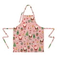 thumbnail image 2 of Pink Christmas Santa Apron-Garden Aprons for Women with Pockets-Cotton Linen Waterproof Kitchen Cooking Gardening Aprons Adjustable for Kitchen,Cooking,BBQ and Salon 32"x27", 2 of 7