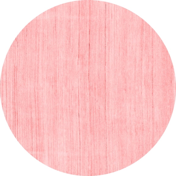 Ahgly Company Machine Washable Indoor Round Solid Red Modern Area Rugs, 3' Round