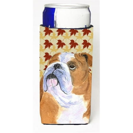 

Bulldog English Fall Leaves Portrait Michelob Ultra bottle sleeve for Slim Can