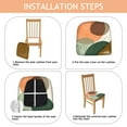 thumbnail image 4 of Boho Abstract Art Seat Covers for Dining Room Chairs Set Of 6,Stretch Printed Washable Chair Seat Cover with Elastic Ties and Button,Removable Waterproof Couch Cushion Covers, 4 of 6