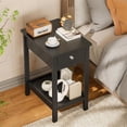 thumbnail image 2 of Side Table for Living Room, Small End Table with Drawer & Storage Shelve White Narrow Nightstand Wooden Bedside Table for Small Spaces Bedroom and Office, 2 of 6
