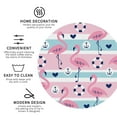 thumbnail image 4 of Bingfone Vintage Pink Striped Flamingo Leather Drinks Coasters With Set Of 6,Suitable For Home Kitchen,Coffee Cup Coasters Home Gift, 4 of 9