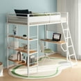 thumbnail image 2 of Coaster Lit Mezzanine de Style Transitionnel en Acier à 3 Tablettes pour Poste de Travail Simple sur Campus, Blanc, 2 of 8