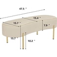 thumbnail image 5 of Andeworld Upholstered Ottoman Bench Seat with Gold Legs,Sitting Bench Living Room Bench for Bedroom Indoor Benches(Beige), 5 of 6