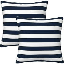 Navy Blue and White Stripe Throw Pillow Covers 20x20 in Farmhouse Pillow Case Soft Cushion Covers Set of 2 for Sofa Bed Bedroom Car Chair Living Room Home Decorative
