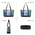 thumbnail image 6 of FORMRS Canvas Laptop Tote Bag for Women with 15.6" Computer Compartments Shoulder Handbag, Blue Sky and River, 6 of 7