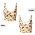 thumbnail image 5 of Fotbe Cartoon Popcorn Pattern Womens' Sports Bra Longline Wirefree Padded with Medium Support Sports Moisture-Wicking Workou Vest,Tank Top-, 5 of 7