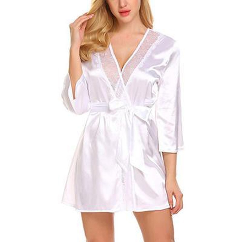 white silk night dress