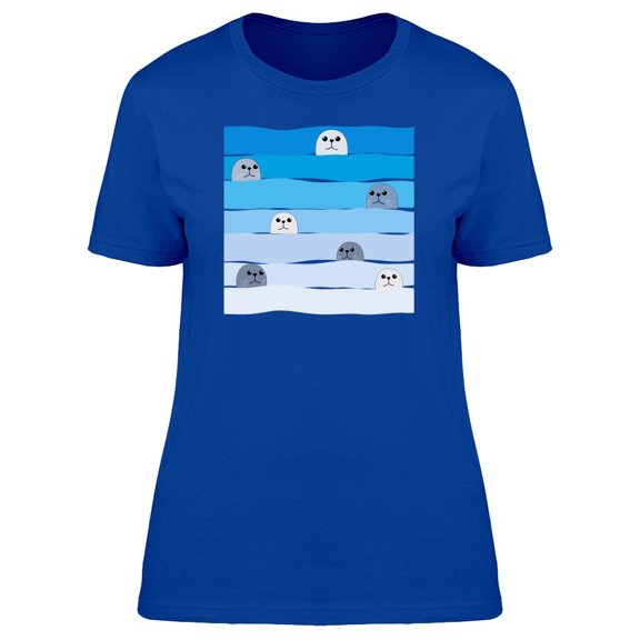 Cute Sea Lions Floating Tee Women's -Image by Shutterstock