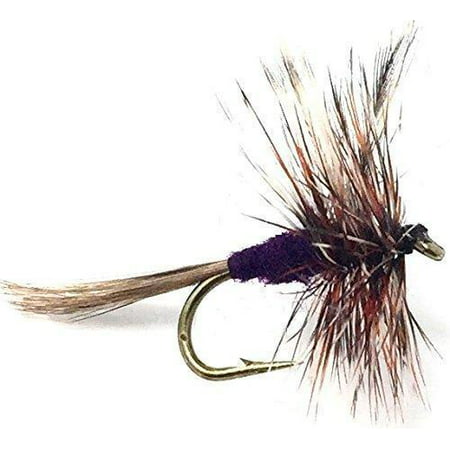 Fly Fishing Flies for Trout - Adams Dry Fly - Hand Tied Size 12 with Purple