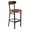 Walnut Wood Back/Red Vinyl Seat, variant on Flash Furniture Wright 31.875"H Square Full Back Restaurant Dining Barstool, Walnut/Black
