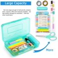thumbnail image 3 of LAICAIW 1 Pack Plastic Pencil Box Large Capacity Pencil Boxes Clear Boxes with Snap-tight Lid Stackable Design and Stylish Office Supplies Storage Organizer Box, Light Green, TK0717-02, 3 of 7