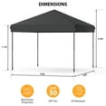 thumbnail image 3 of Gaderth Tente à Auvent Escamotable 3x3 m, Auvent Extérieur Instantané Robuste avec Installation en une Pression, 3 Hauteurs Réglables, Sac à Roulettes Portable et Sacs de Sable pour Plage, Patio, Camping, Marché, 3 of 6