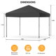 thumbnail image 4 of Carpa Plegable Negra para Exteriores 3x3 metros - Toldo Pop Up con Montaje Fácil por Una Perfil - 3 Alturas Ajustables - UPF 50+ Impermeable - Incluye Bolsa de Transporte y 4 Bolsas de Peso, 4 of 6