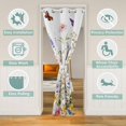 thumbnail image 2 of Flower Door Curtain 42 Wx80 L inch,Flying Butterfly Blackout Curtain Privacy,Cottage Floral Doorway Curtain,Wildlife Door Drape for Bedroom Living Room, 2 of 5