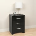 thumbnail image 6 of Prepac Coal Harbor Modern Tall 3-Drawer Bedroom Nightstand, Black, 6 of 6