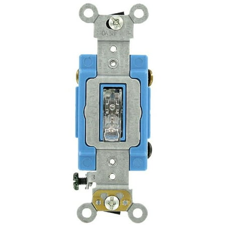 Leviton 1203-PLC 15 Amp, 120 Volt, Toggle Pilot Light, Neutral 3-Way AC
