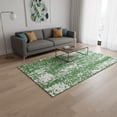 thumbnail image 2 of HomeRoots 675440 5 x 8 ft. Emerald & Ivory Abstract Transitional Washable Machine Made Rectangle Area Rug with UV Protection, 2 of 9