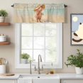 thumbnail image 2 of Cartoon Pig Valance Curtain Funny Farm Animals Summer Beach Sun Hat Sunscreen Window Valances Rod Pocket Short Curtains Window Treatments for Kitchen Bedroom Bathroom Laundry 60" x 14", 2 of 9