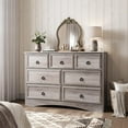 thumbnail image 4 of Duerer Modern 7 Drawer Dresser, Wood Horizontal Cabinet Dresser Chest of Drawers for Bedroom, Living Room, Gray Wash, 4 of 9