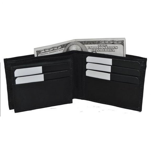 Leatherboss Genuine Leather Bifold Wallet with a Removable Flap