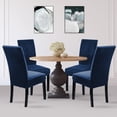 thumbnail image 2 of Velvet Chair Covers for Dining Room Set of 4, Soft Stretch Velvet Chair Slipcovers Removable Chair Protectors Covers,Navy Blue, 2 of 7