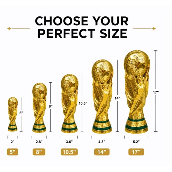 2026 Soccer Tournament Gold 5" Championship Style Trophy, Desk Display Decoration and Sports Bar Display Essentials, Stadium Collectibles, Tailgate Souvenirs, Fan Merch and Event Giveaways