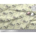 thumbnail image 3 of Soimoi Yellow Silk Fabric London Theme Architectural Print Fabric by the Yard 42 Inch Wide, 3 of 3