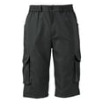 thumbnail image 6 of Domuza Men's Cargo Shorts Below Knee Bermuda Capri Shorts with Multi Pockets 3/4 Length Relaxed Fit Elastic Waist Hiking Work Shorts Gray L, 6 of 8
