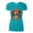 thumbnail image 2 of Wild Bobby Dean Russo Golden Retriever Is Love Dog Is Love Dog Lover Women Slim Fit Junior Tee, Tahiti Blue, X-Large, 2 of 5