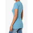 thumbnail image 4 of Women's & Juniors Basic Round Crew Neck Short Sleeve Stretch Cotton Spandex T-Shirts, 4 of 4