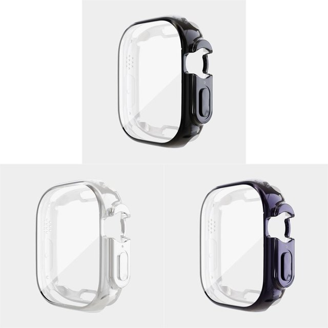 LEIXIUER (Single pack 3 Black) Compatible for Apple Watch Ultra 49mm Soft Watch Case All Around Shockproof TPU Protective Cover Bumper Lightweight and Shock Absorbent for Apple Watch Ultra 49mm