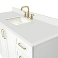 thumbnail image 5 of ARIEL 61" White Bathroom Vanity 1.5" Edge Pure White Quartz Countertop & Splash, Rectangular Sink, 2 Soft Closing Doors, 9 Full Extension Dovetail Drawers, Satin Brass, 5 of 9