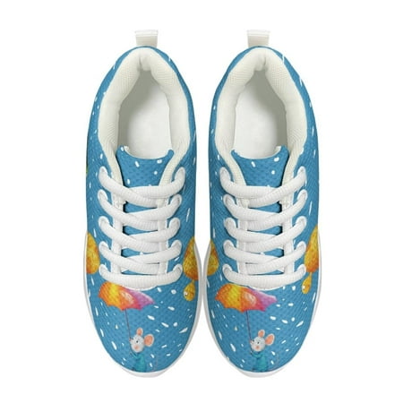 

Wismoutput Blue Sneakers Turtle Pattern Running Shoes for Kids Comfortable Durable Sports Shoes for Children