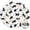 Black Cat and, variant on Black Cat and Paw Print White Pattern Round Fitted Tablecloth with Elastic Edge, Waterproof Dining Table Cover for Indoor Outdoor Camping and Daily Use