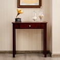 thumbnail image 4 of Gymax Console Table with Drawer Entryway Hallway Accent Wooden Table Espresso, 4 of 9