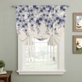 thumbnail image 2 of Vintage Navy Blue Roses Balloon Curtains for Bedroom/Front Door/Bathroom, Spring Floral Elegant Pastoral Retro Art Tie Up Curtains 63 Inch Length Kitchen Curtains Shades for Windows 46"x63", 2 of 8