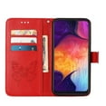 thumbnail image 3 of Dteck Folio Case for Samsung Galaxy A50 / A50s / A30S /A505, Embossed Butterfly Magnetic Flip PU Leather Wallet Case Stand Protective Cover with Hand Strap [Built-in card slots/money pocket], Red, 3 of 5