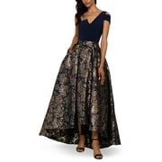 Betsy & Adam Petite One-Shoulder Ballgown Navy Size 12 P