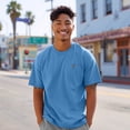 thumbnail image 3 of Dalix Espresso Martini Midweight Garment Dye Soft Tee Short Sleeve Cotton Shirt Mens in Blue 3XL XXX-Large, 3 of 5
