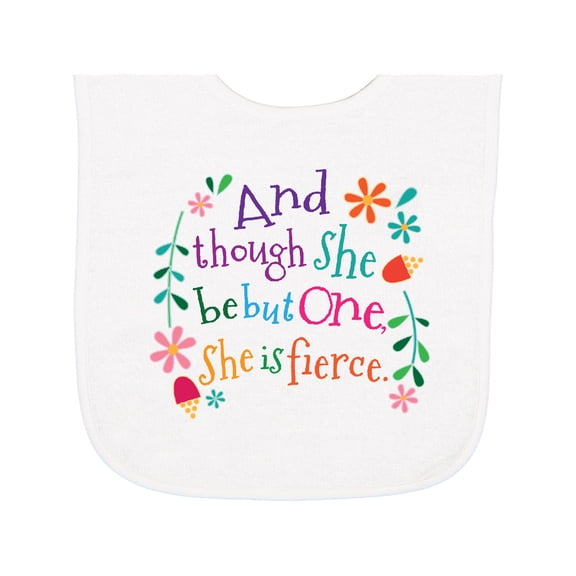 Inktastic 1st Birthday 1 Year Old Girl She is Fierce Baby Terry Cloth Bib