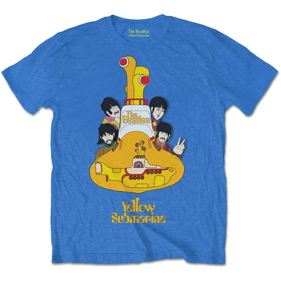 Men's Beatles Yellow Submarine Sub Sub Slim Fit T-shirt Small Blue