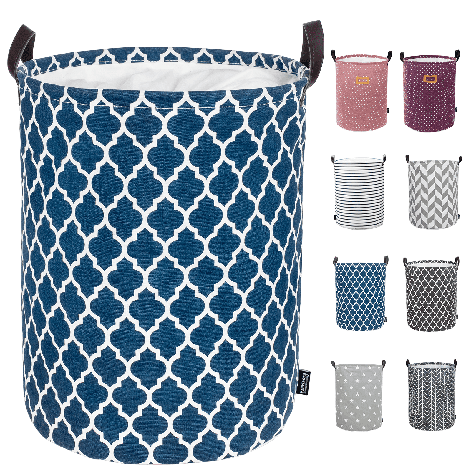 Voss Cotton/Linen Canvas Foldable Opening Medium Fabric Laundry Basket Holding and Arranging Laundry Bucket 35*45CM Door Hampers for Laundry Collapsible