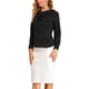 thumbnail image 4 of Blusa de manga larga con cuello rizado INSPIRE CHIC para mujeres, Día de San Valentín, 3XL, color negro con corazón, 4 of 7