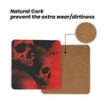 thumbnail image 4 of Xecao Red And Black Abstract Skull for MDF Cork Coaster 4 Pcs,Drink Coasters,Suit for House Warming Gifts New Home ,Coffee Table Decor-Square, 4 of 7