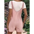 thumbnail image 6 of Women'S Summer Casual Bib Short Overalls Loose Linen Jumpsuit Beach Outfits Travel Vacation Clothes Pink L, 6 of 7