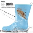 thumbnail image 2 of SMILIN Rubber Wide Calf Rain Boots for Women, Blue, Size 6, 2 of 10
