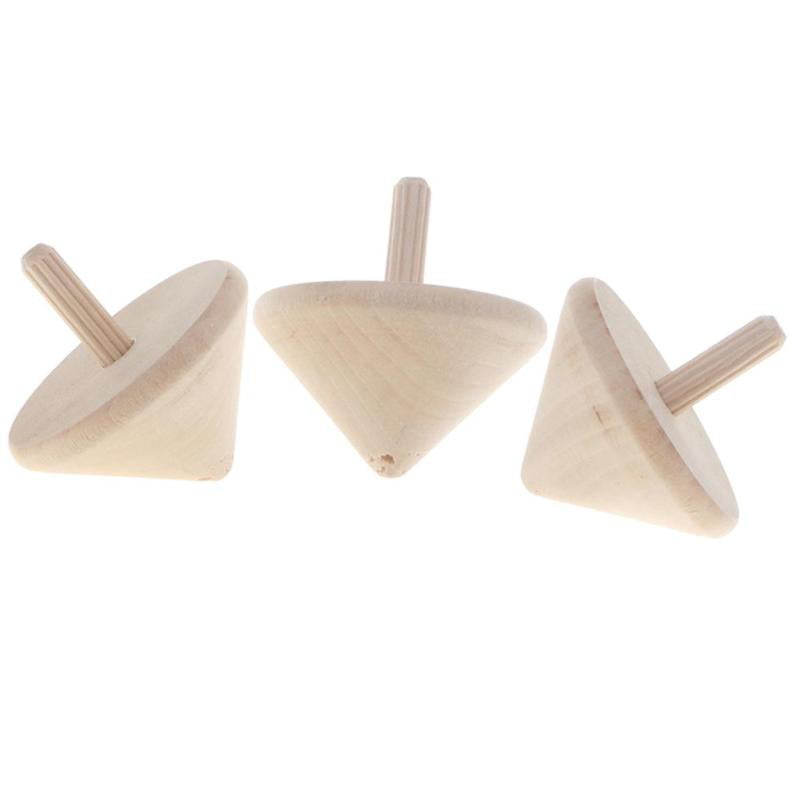 Lovely 3 Piece Animal Wooden Spinning Tops Classic Toy Kids Educational Toy Gift 