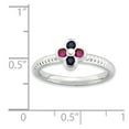 thumbnail image 4 of White Sterling Silver Ring Band Stackable Ruby, Lab Created Red Sapphire, Blue, 4 of 4