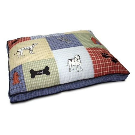 Petmate Quilted Applique Dog Bed, Classic Dog Motif, Large Grand
